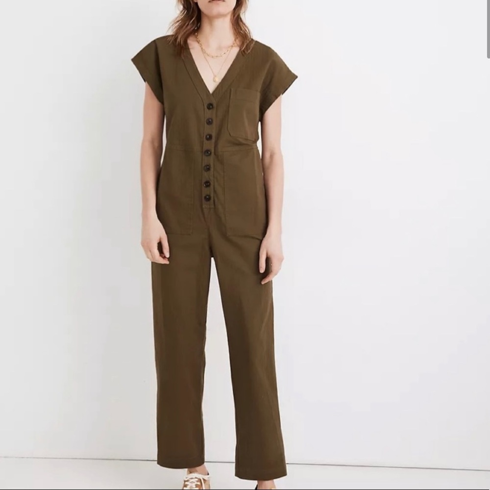 Madewell - Cap-Sleeve Jumpsuit - US size Medium - Green